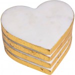 Mud Pie Valentine's Day White Heart Coaster Set