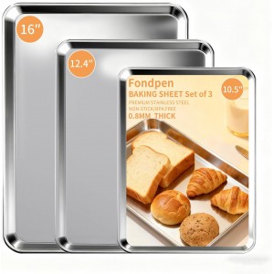 Baking Sheet Set of 3, Stainless Steel C...