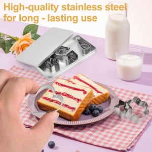 30PCS Mini Cookie Cutters Shapes Set with Box for Kids, Small Stainless Steel Star Triangle Cookie Cutter Variety Pack, for Tiny Polymer Clay, Fruit