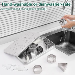 30PCS Mini Cookie Cutters Shapes Set with Box for Kids, Small Stainless Steel Star Triangle Cookie Cutter Variety Pack, for Tiny Polymer Clay, Fruit