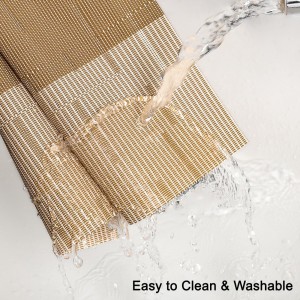 Placemats Set of 6, Vinyl Woven Place Mats Indoor Set of 6 Washable Wipeable PVC Table Mats Heat-Resistant Non Slip Placemat for Kitchen Dining Outdoor Table (Beige Light Brown, Set of 6)