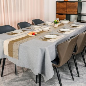 Placemats Set of 6, Vinyl Woven Place Mats Indoor Set of 6 Washable Wipeable PVC Table Mats Heat-Resistant Non Slip Placemat for Kitchen Dining Outdoor Table (Beige Light Brown, Set of 6)