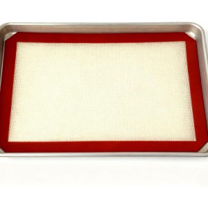 Silicone Baking Mat, 2 Pack Reusable Baking Silicone Mat, Non stick Baking Mat Biscuit Slices Oven Baking Mat 16.5 x 11.6, Red