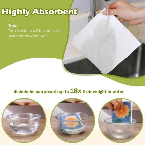 6 Packs Swedish Paper Cloths for Kitchen, Reusable Paper Towels Washable Dish Rags, Highly Absorbent Kitchen Towels Quick Drying Swedish Sponge Cleaning Dish Cloths (Lily Floral)