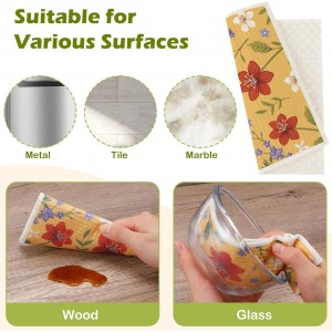 6 Packs Swedish Paper Cloths for Kitchen, Reusable Paper Towels Washable Dish Rags, Highly Absorbent Kitchen Towels Quick Drying Swedish Sponge Cleaning Dish Cloths (Lily Floral)
