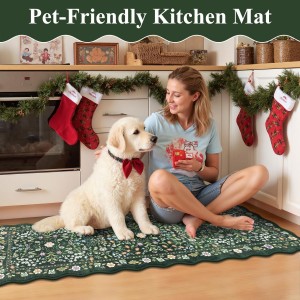 Yamaziot Anti Fatigue Kitchen Rugs Set of 3 - Boho Non Slip Waterproof Kitchen Mats for Floor, Boho Runner Rug for Kitchen Floor, Laundry, Office, 17.3