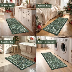 Yamaziot Anti Fatigue Kitchen Rugs Set of 3 - Boho Non Slip Waterproof Kitchen Mats for Floor, Boho Runner Rug for Kitchen Floor, Laundry, Office, 17.3