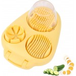 3 in 1 Hard Boiled Egg Slicer, 3 Slice Modes Egg Cutter Stainless Steel Multipurpose Chopper Tool Kitchen Utensils for Butter Mushroom Strawberry Tomato (Yellow)