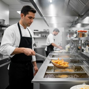 2PCS Fryer Scoop Skimmer Spoon Strainer Spoon Kitchen Spider Frying Spoon Strainer and Utensil for Deep Fryer with Basket, Deep Fryer Cooking, Wok Fry Ladle Spoons with Handle, Asian Spatula Utensils