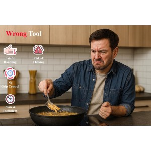 2PCS Fryer Scoop Skimmer Spoon Strainer Spoon Kitchen Spider Frying Spoon Strainer and Utensil for Deep Fryer with Basket, Deep Fryer Cooking, Wok Fry Ladle Spoons with Handle, Asian Spatula Utensils