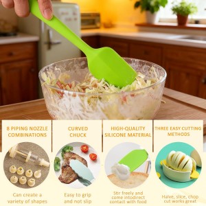 Easter Deviled Egg Containers with Lid & Handle (2 Layer Snap-on) PET Thickened Eggs Holder Inc Egg Slicer Kitchen Tongs Silicone Spatula and Piping Decorating Kit