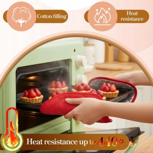 SHENLIU 24 Pcs Cotton Pot Holders for Kitchen, 7 x 7 Inches Heat Resistant Potholders Bulk Hot Pads 4 Colors Washable with Hanging Loops for Cooking Baking Black Gray Blue Red