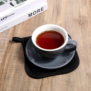 2 Pcs Cotton Pot Holders, 17cm/6.7-Inch Square Potholders for Kitchen, Non Slip Kitchen Pot Holders Cotton Lining Hot Pads for Baking Cooking Oven (Black)