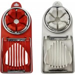 2 Pcs Egg Cutter Fruit Slicer Boiled-Eggs, Egg Peeler, Boiled Egg Peeler, Egg Chopper, Stainless Steel Cutting Wires Kitchen Egg Slicers 2 in 1 (red, white)