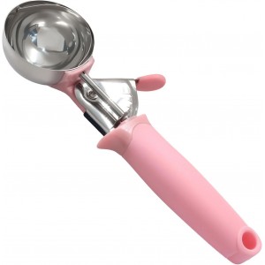 1pc Stainless Steel Ice Cream Scoop, 3.27oz Pink Cookie & Cupcake Scoop, Heavy Duty Muffin Scoop for Portion Control, Cookie Dough, Batter Dispensing