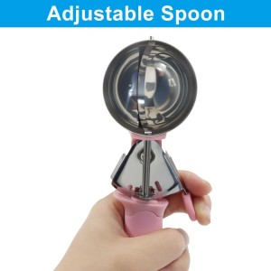 1pc Stainless Steel Ice Cream Scoop, 3.27oz Pink Cookie & Cupcake Scoop, Heavy Duty Muffin Scoop for Portion Control, Cookie Dough, Batter Dispensing