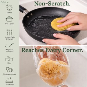 Dish Scrubber for Dishes – Breezi Mesh Dish Cloth, 3-Pack, Non-Scratch, Multi-Purpose, Fast-Drying, Odor-Free, Scrubbies for Dishes. Kitchen Sponges, Sponges Kitchen, Dish Sponge Alternative