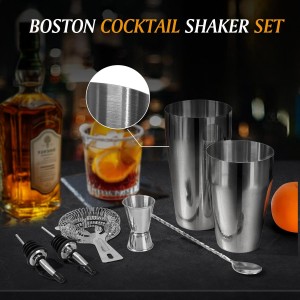 Mwellewm Cocktail Shaker Set, Boston Shakers Bartending Professional Bartender Kit Bartender Beginner Mixed Alcohol Martini Shaker Tins Tool for Bar Drink