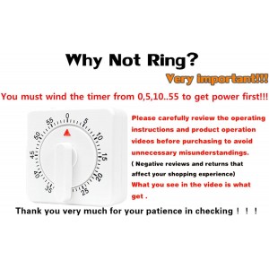 2 Pcs Kitchen Timer with Alarm : Square 60 Minute Mechanical Visual Cooking, Time Management Tools Hour Manual Countdown Timer for Baking, Homework, Exercise Auto Off No Batteries Required White