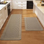 Kitchen Rugs Set of 2,Kitchen Mats for Floor, Runner Rugs Non Slip Washable Absorbent Kitchen Floor Mat, Braided Kitchen Sink Rug, 17''x30''+17''x47'' Brown
