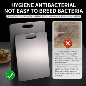 Titanium Cutting Board, 100% Pure Titanium Cutting Boards for Kitchen, Double Sided Non Toxic Cutting Board,Hygiene Durable Chopping Board Suitable for Dishwasher Safe (15.35 * 11.02)