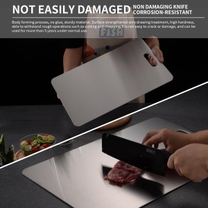 Titanium Cutting Board, 100% Pure Titanium Cutting Boards for Kitchen, Double Sided Non Toxic Cutting Board,Hygiene Durable Chopping Board Suitable for Dishwasher Safe (15.35 * 11.02)