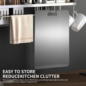 Titanium Cutting Board, 100% Pure Titanium Cutting Boards for Kitchen, Double Sided Non Toxic Cutting Board,Hygiene Durable Chopping Board Suitable for Dishwasher Safe (15.35 * 11.02)