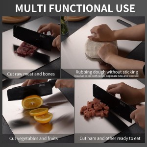 Titanium Cutting Board, 100% Pure Titanium Cutting Boards for Kitchen, Double Sided Non Toxic Cutting Board,Hygiene Durable Chopping Board Suitable for Dishwasher Safe (15.35 * 11.02)