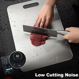 Titanium Cutting Board, 100% Pure Titanium Cutting Boards for Kitchen, Double Sided Non Toxic Cutting Board,Hygiene Durable Chopping Board Suitable for Dishwasher Safe (15.35 * 11.02)