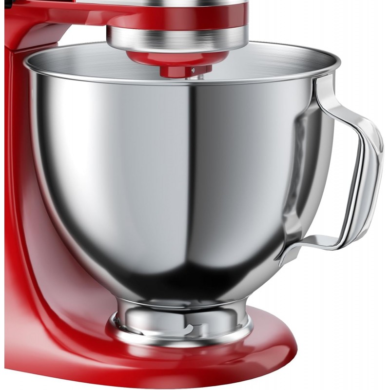 5 QT Food-Grade Stainless Steel Mixer Bowl Compatible With KITCHENAID TILT-HEAD STAND MIXERS 4.5-5 Quart, with Anti-slip handle & Prominent Clasp, Stainless Steel Polished