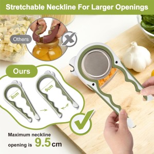 2026 Upgrade 6 in1 Jar Opener for Weak Hands, Large Bottle Opener and Can Opener, Seniors with Arthritis, Mutil Function Kitchen Opener with Non Slip Rubber Grippers for Opening Jars