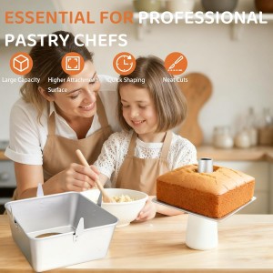 Angel Food Cake Pan,18 Cups Square Tube Cake Pan With Removable Bottom,10-inch–Non–stick Pound Cake Pans for Baking Pound,Chiffon Cakes and Angel Food Cake