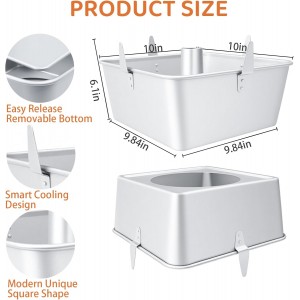 Angel Food Cake Pan,18 Cups Square Tube Cake Pan With Removable Bottom,10-inch–Non–stick Pound Cake Pans for Baking Pound,Chiffon Cakes and Angel Food Cake