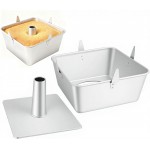 Angel Food Cake Pan,18 Cups Square Tube Cake Pan With Removable Bottom,10-inch–Non–stick Pound Cake Pans for Baking Pound,Chiffon Cakes and Angel Food Cake