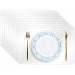 10 Pack Plastic Placemats 17x11 Inch, Clear Place Mats Wipeable, Vinyl Table Mats for Kitchen Dining Table Protection, Craft Projects, Shelf and Drawer Liner