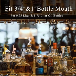 3 Pack Olive Oil Pour Spout with Adapters, Oils Pourer for Olive Oil Dispenser Bottle, Easily Turn Your Bottles into Dispensers for Liquor, Vinegar, Oils, Syrup, Liquor Bottle Pourers, Silver