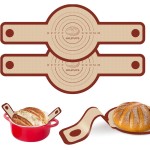 Silicone Bread Sling for Dutch Oven, 2 PCS Red Non-Stick & Reusable Bread Baking Supplies with Extra Long Handles, Easily Transfer Sourdough, Dishwasher Safe, Round