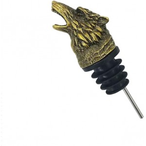 Wolf Head 2-In-1 Wine Bottle Pourer and Stopper, Dragon Gifts for Men Women Dragon Fans, Liquor Bottle Pourers Spout for Alcohol Spirits, Wine Accessories Gifts，2pcs