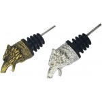Wolf Head 2-In-1 Wine Bottle Pourer and Stopper, Dragon Gifts for Men Women Dragon Fans, Liquor Bottle Pourers Spout for Alcohol Spirits, Wine Accessories Gifts，2pcs