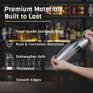 Boston Shaker Set, Professional Cocktail Shaker Set (18oz/28oz) Weighted Stainless Steel Bar Shakers for Bartending, Leakproof Bar Tools for Professional Bartender & Home Bar Mixology