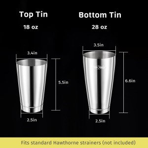 Boston Shaker Set, Professional Cocktail Shaker Set (18oz/28oz) Weighted Stainless Steel Bar Shakers for Bartending, Leakproof Bar Tools for Professional Bartender & Home Bar Mixology