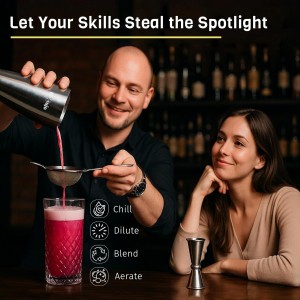 Boston Shaker Set, Professional Cocktail Shaker Set (18oz/28oz) Weighted Stainless Steel Bar Shakers for Bartending, Leakproof Bar Tools for Professional Bartender & Home Bar Mixology