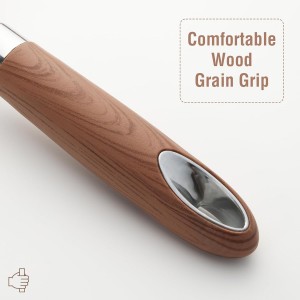 Premium Stainless Steel Multifunctional Kitchen Fruit and Vegetable Peeler with Natural Wood Handle，Ultra Sharp Strong Blade - 2 PCS