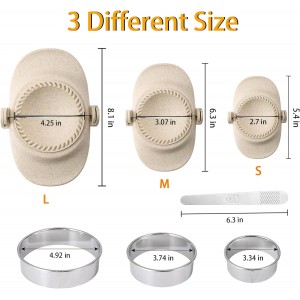 Dumpling Making Kit, Empanadas Press Mold Maker Set with Dough Cutter & Stuffing Spoon, Dumpling Mold Set for Pierogi, Pastelitos, Calzone, Turnovers, Chinese Dumpling, White 3sizes (4.2