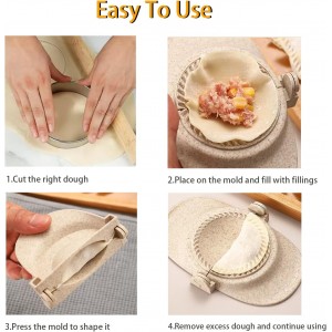 Dumpling Making Kit, Empanadas Press Mold Maker Set with Dough Cutter & Stuffing Spoon, Dumpling Mold Set for Pierogi, Pastelitos, Calzone, Turnovers, Chinese Dumpling, White 3sizes (4.2