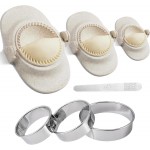 Dumpling Making Kit, Empanadas Press Mold Maker Set with Dough Cutter & Stuffing Spoon, Dumpling Mold Set for Pierogi, Pastelitos, Calzone, Turnovers, Chinese Dumpling, White 3sizes (4.2