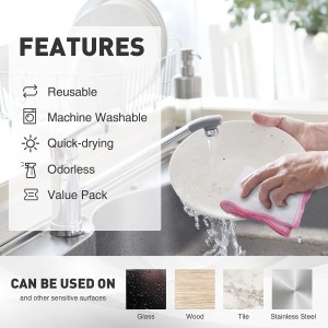 OnBrand Naturally Wood Fiber Cleaning Cloth, Microfiber Cleaning Cloths, 10 Pcs (12