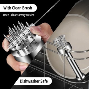 304 Stainless Steel Meat Tenderizer Tool Premium Meat Tenderizer Meat Mallet with 21 Ultra-sharp Tenderizer Needles for Tenderizing Beef, Turkey, Chicken, Steak, Dishwasher Safe