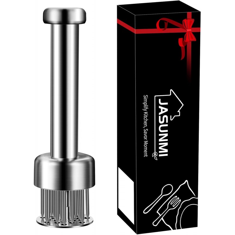 304 Stainless Steel Meat Tenderizer Tool Premium Meat Tenderizer Meat Mallet with 21 Ultra-sharp Tenderizer Needles for Tenderizing Beef, Turkey, Chicken, Steak, Dishwasher Safe