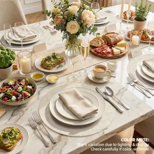 Round Placemats Set of 6, 15 Inch Faux Leather Place mats, Washable Wipeable Non Slip, Heat Resistant Waterproof Vinyl Table Mats for Dining Table, Kitchen, Party, Beige